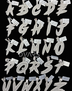 Pendentif Lettre A-Z Personnalisé en Argent Sterling 925 Plaqué Or, Style Hip Hop de Luxe, avec Moissanite et Logo Initiale - Product Image 5