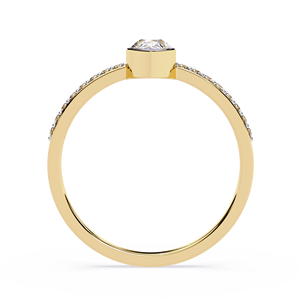 Bague d'éternité minimaliste en pierre naturelle taille poire de haute qualité, plaquée rhodium, certifiée IGI, bijoux de fiançailles et de mariage - Product Image 4
