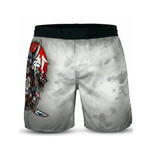 กางเกง MMA ยี่ห้อ Askar Wear รุ่น Ind สำหรับผู้ชาย ทรงปกติ แห้งเร็ว พิมพ์ลายแบบ Sublimation สำหรับกีฬาต่อสู้แบบผสมผสาน สีเทา ลายสีแดง - Product Image 3