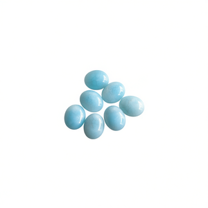 Cabochons ovales lisses en Larimar naturel, bleu clair irisé, pierres précieuses polies pour la fabrication de bijoux - Product Image 2