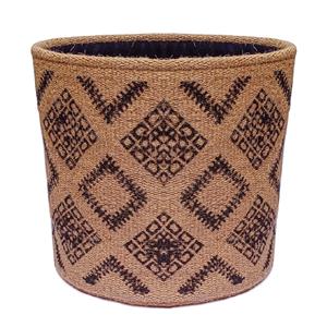 Handwoven Geometric <b>Jute</b> <b>Basket</b> - Product Image 1