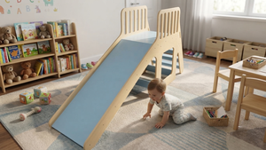 Wooden <b>Slide</b> With Ladder And Platform For Kids <b>Indoor</b> Play Set 2-10 Years Home Use - Product Image 6