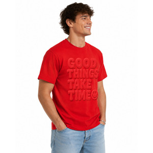 Camiseta de algodón con cuello redondo y manga corta para hombre, estampada, de ajuste regular, informal, de punto jersey, teñida lisa, unisex - Product Image 4