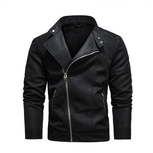 Chaqueta de Cuero de Cordero Negra y Blanca para Hombre, Chaquetas de Cuero Pakistaníes, Chaqueta de Cuero Casual con Cinturón Lateral - Product Image 6