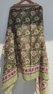 Hand Block Print Cotton <b>Sarong</b> Pareo, Beach Wrap for Women, Lightweight Boho <b>Bikini</b> Cover Up, Soft Skin Friendly Scarf - Product Image 5