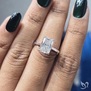 3 Ct Radiant Cut Lab Grown Diamond <b>Ring</b> <b>Statement</b> Solitaire Engagement <b>Ring</b> in 10k White Gold - Product Image 6