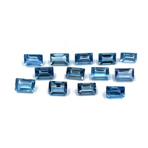Topacio Azul Suizo Natural, Corte Baguette, 3mm 5mm, Facetado, Piedra Preciosa Suelta al por Mayor, para Fabricación de Joyas, Suministro de la India - Product Image 5