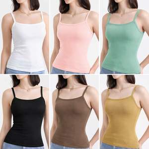 Camisetas sin mangas para mujer al por mayor, camisolas casuales de verano transpirables de color liso, tops cortos ecológicos para mujer - Product Image 2