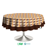 Nappe de table ronde moderne décorative en pur coton, imprimée florale, douce, imperméable, anti-taches, personnalisable pour salle à manger, cuisine, maison