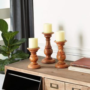 Portavelas de Madera Atemporal, Elegante Accesorio Decorativo Rústico Hecho a Mano, Centro de Mesa Acogedor para Comedor, Decoración de Interiores - Product Image 6