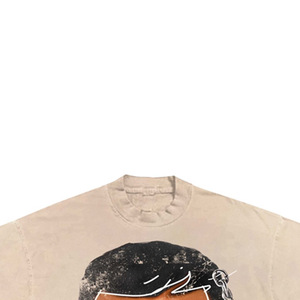 T-shirt à col roulé pour homme, manches courtes, 100% coton, uni, avec impression photo de Mike Tyson, coupe classique, tissu tricoté formel - Product Image 2