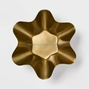Cuenco Ondulado Decorativo de Aluminio Dorado y Bandeja para Servir, Ecológico, para Fiestas, Hogar y Restaurantes - Product Image 4