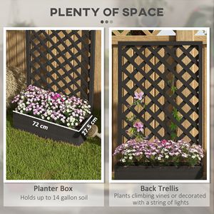 Jardinière et potager surélevé noirs pour plantes grimpantes d'extérieur avec treillis - Product Image 4