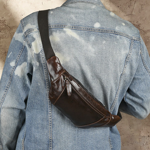 <b>Men's</b> Chest <b>Bag</b> Genuine Leather Running Casual <b>Small</b> Mobile Phone Sport Outdoor Single-shoulder Crossbody Waist <b>Bag</b>. - Product Image 6