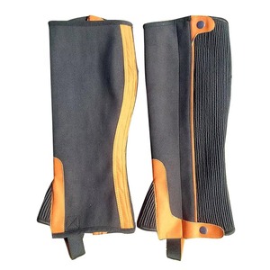 Custom Split Suede Horse Riding <b>Chaps</b> Adjustable Equestrian <b>Half</b> Gaiters Outdoor Horseback Riding Protective Calf Guards - Product Image 4
