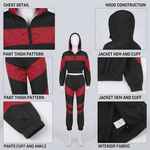 Conjunto Deportivo de Invierno REDDITO para Mujer, Estilo Urbano, en Nailon Negro, con Capucha, Corte Ajustado, Transpirable, en Poliéster Tejido - Product Image 4
