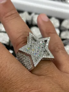 Star Shape Cocktail <b>Ring</b> Women's 18K Gold Plated Alloy Cubic Zirconia Pave Setting Party Glam Jewelry - Product Image 2