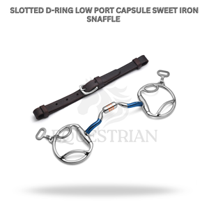 Mors à rênes en fer doux à anneau en D fendu, type capsule à port bas, taille standard pour le contrôle équestre - Product Image 2