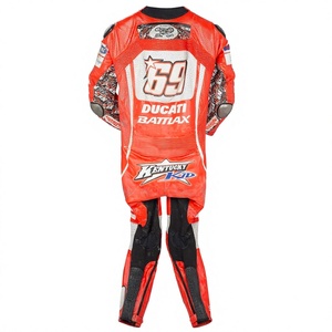 ชุดแข่งมอเตอร์ไซค์ Nicky Hayden MotoCP Rucati 1 ชิ้น หนังวัว/หนังจิงโจ้ สำหรับขับขี่มอเตอร์ไซค์/จั๊มสูท MotoCp/ชุดสำหรับนักขี่มอเตอร์ไซค์ระดับมืออาชีพ - Product Image 2