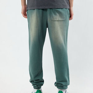 Pantalon décontracté droit pour homme, pantalon de survêtement peint, en toile de coton élasthanne délavée à l'acide, taille mi-haute, pour l'extérieur - Product Image 3