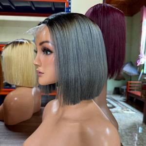 วิกผมแท้เวียดนามขายดีอันดับต้นๆ วิกผมบ๊อบสั้นแบบ HD Lace Front ไม่ต้องใช้กาว ความหนาแน่น 180% สีและเนื้อผมแบบ Remy ปรับแต่งได้ - Product Image 2