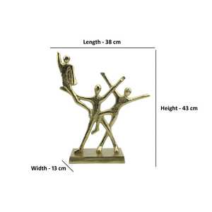 Jaffs Exports Golden <b>Figurative</b> Aluminium Sculpture 3cm H X 13cm W X 38cm L Handmade Modern Art Decor for Living Room Tabletop - Product Image 2