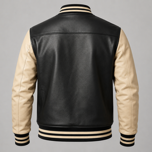 Veste en cuir élégante pour hommes, vente en gros, couleur personnalisée, 100% cuir de vache, veste en cuir slim personnalisée pour hommes - Product Image 3