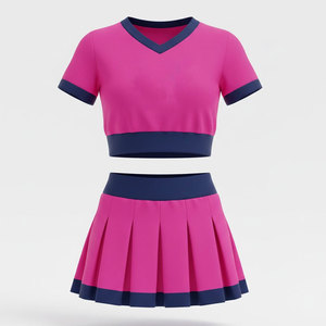 Youth And Adult Cheerleading Outfit With Top <b>Skirt</b> And Shorts Lightweight Comfortable Fit For Training And Events - Product Image 1