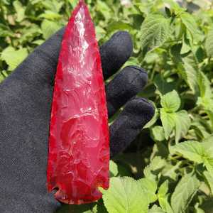 Vente en gros de pointes de flèche en cornaline rouge naturelle et obsidienne, 6 pouces, sculptées à la main, pierres précieuses en cristal - Product Image 3