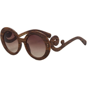 Handmade Oversized Round Wooden Eyeglasses <b>Vintage</b> Luxury Baroque Scroll Swirl Arm Wood <b>Sunglasses</b> Wholesale Eco-Friendly Custom - Product Image 1