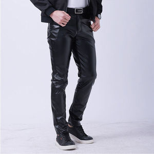 Pantalones de Cuero Genuino de Alta Calidad para Hombre, Corte Slim Fit, Diseño Transpirable con Tela de Lona - Product Image 5