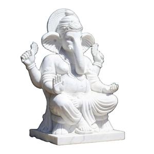 Fourniture en gros de sculptures de seigneur Ganesha en marbre écologiques faites à la main pour la décoration de temple et de bureau à la maison - Product Image 1