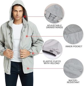 Waterproof Hooded Windbreaker Casual Outerwear Streetwear Color Block Windbreaker Jacket Packable Windbreaker Jacket For Travel - Product Image 3