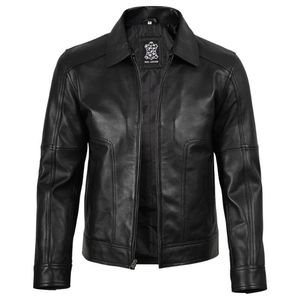 Chaqueta de Motociclista para Mujer, Otoño, Cuero Sintético, con Botones, Color Sólido, Estilo Motero, Cierre de Cremallera, Corte Ajustado, Define la Cintura, Piel Sintética Ecológica - Product Image 2