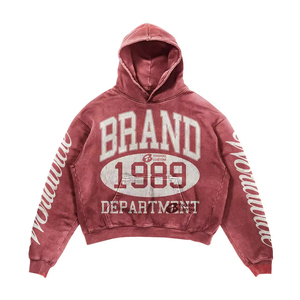 Survêtement décontracté à capuche pour homme, 100 % coton, imprimé uni, délavé à l'acide, pour l'entraînement sportif et le jogging, prix bas, vente en gros - Product Image 4