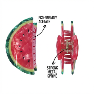 Pinza de Pelo Premium de Acetato con Forma de Sandía de 6.5cm, Pinza de Pelo con Forma de Fruta para Mujeres y Niñas, Accesorios de Pelo Novedosos de Verano, Venta al por Mayor - Product Image 5