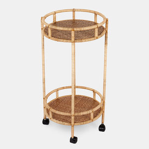 Carrito de bebidas tejido a mano, resistente, de ratán, móvil, carrito de bar para bebidas, precio de fábrica - Product Image 3