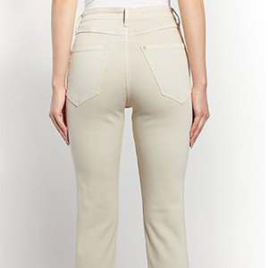 Jean décontracté pour femme, léger, durable, 100 % coton, de haute qualité, taille mi-haute, avec fermeture éclair, délavage foncé, respirant, best-seller - Product Image 3