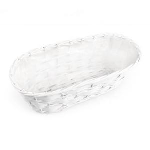 Panier à fleurs en bambou tressé artisanal blanc antique, style rustique traditionnel, pot de fleurs écologique, décoration de jardin - Product Image 4