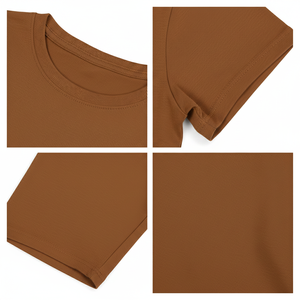 Ensemble 2 pièces décontracté haut de gamme personnalisé en tricot patchwork rayé respirant et écologique en Spandex et Polyester : T-shirt long et short - Product Image 6