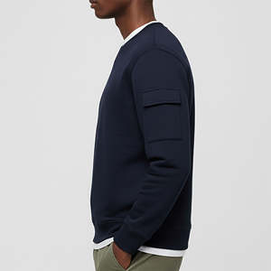 Pull-over unisexe de haute qualité pour l'hiver, couleur unie, streetwear, logo brodé personnalisé, imprimé, 100% coton, poids lourd - Product Image 3