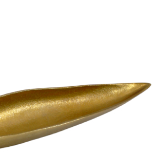 Plat en aluminium en forme de feuille, finition nickel doré brillant, plateau pour fruits secs, ustensile de cuisine et décoration de table, fait main - Product Image 3