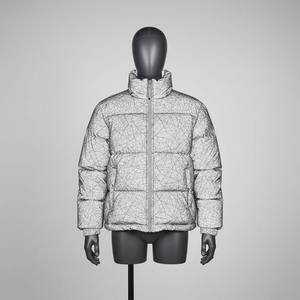 Chaqueta Bomber Acolchada Reflectante 3M Personalizada para Hombre, Alta Visibilidad, Plateada, Otoñal, Impermeable, para Uso Nocturno y Urbano - Product Image 1
