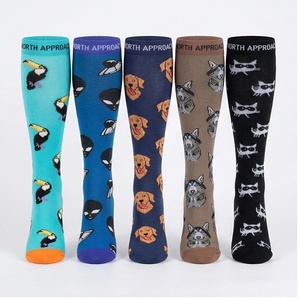 North Approach <b>Knee</b> <b>High</b> <b>Socks</b> Cartoon Pattern Breathable Spandex Polyester Adults Casual Summer <b>Socks</b> - Product Image 1