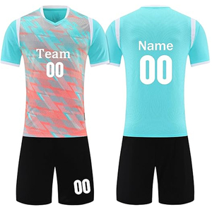 ชุดยูนิฟอร์มฟุตบอลแบบกำหนดเอง พิมพ์ลาย ระบายอากาศ แห้งเร็ว ไซส์ใหญ่ เสื้อเจอร์ซีย์โพลีเอสเตอร์พร้อมกางเกงขาสั้น ชุดกีฬา ผลิตโดยโรงงาน OEM - Product Image 6