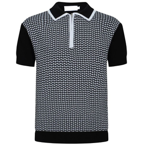 Chemises pour hommes en tricot ajusté à manches courtes, style vintage, avec poche, anti-plis, de haute qualité, avec logo personnalisé - Product Image 1