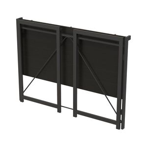 Scrivania Pieghevole Moderna in Legno Massello con Libreria per Ufficio Domestico, Telaio Nero e Piano Venato - Product Image 3