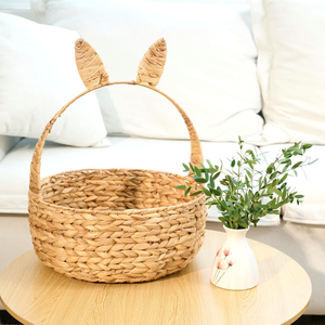 Woven Set of 3 Water Hyacinth Storage <b>Baskets</b> Kitchen Storage <b>Baskets</b> <b>Bunny</b> Shaped for <b>Easter</b> from Vietnam B2B - Product Image 3