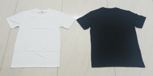 Men's <b>Plain</b> White <b>Black</b> Short Sleeve O-Neck 100% Cotton <b>T</b>-<b>Shirt</b> Regular Fit Casual Style Solid Color Breathable Knitted Fabric - Product Image 3