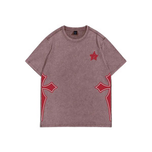 Camisetas Retro OEM 100% Algodón Grueso para Hombre, con Logotipo Serigrafiado, Estilo Urbano, Lavado Ácido, Vintage, Lisas - Product Image 1